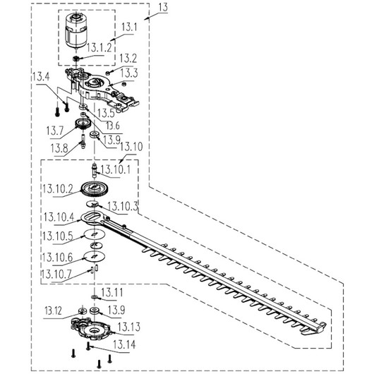 Электродвигатель и нож Champion HTB400